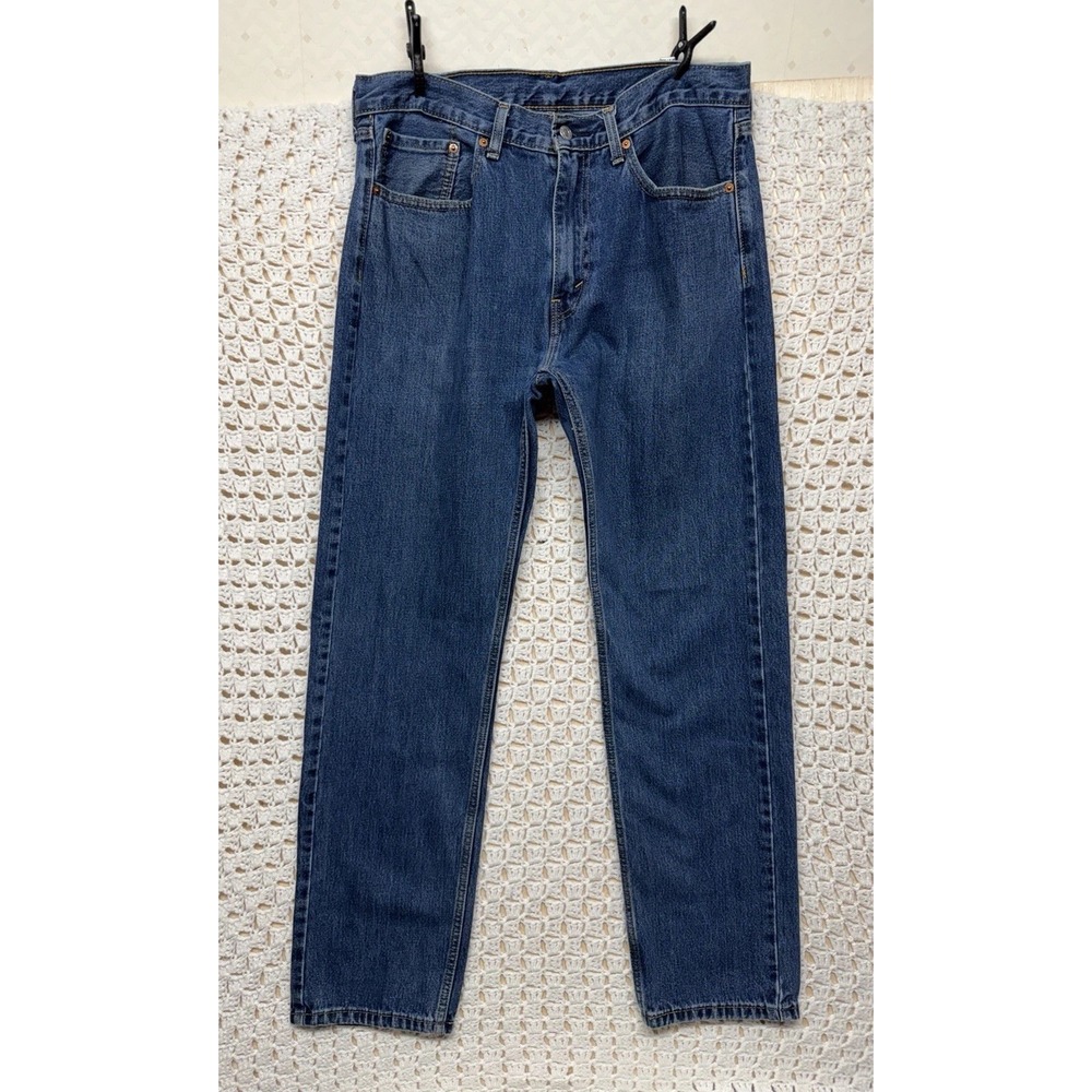 Levis 505 Mens Jeans Tag 35x34 Fits 35x32 Regular Fit Straight Leg Blue Denim